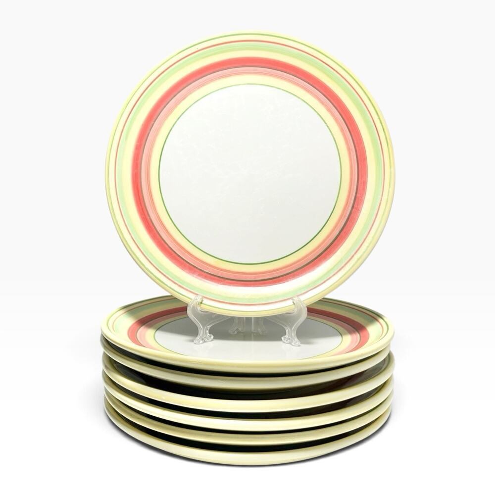 Dansk “Lemon Zest” Set of 7 Ceramic Dinner Plates 10 3/4”